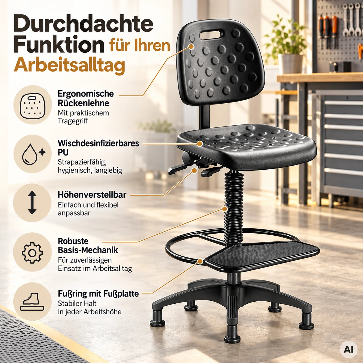 Factory 2 - PU-Arbeitsdrehstuhl