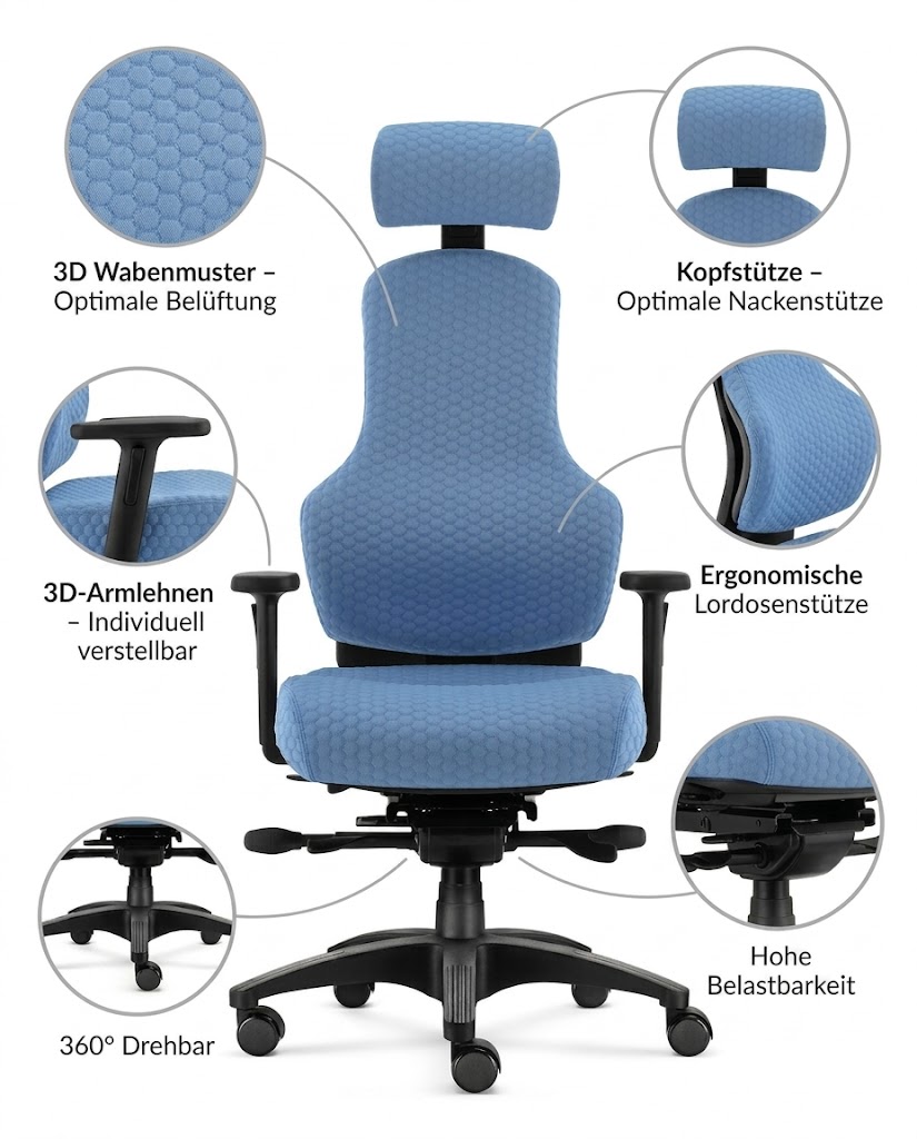 Ortholetic - Ergonomischer & atmungsaktiver Bürostuhl