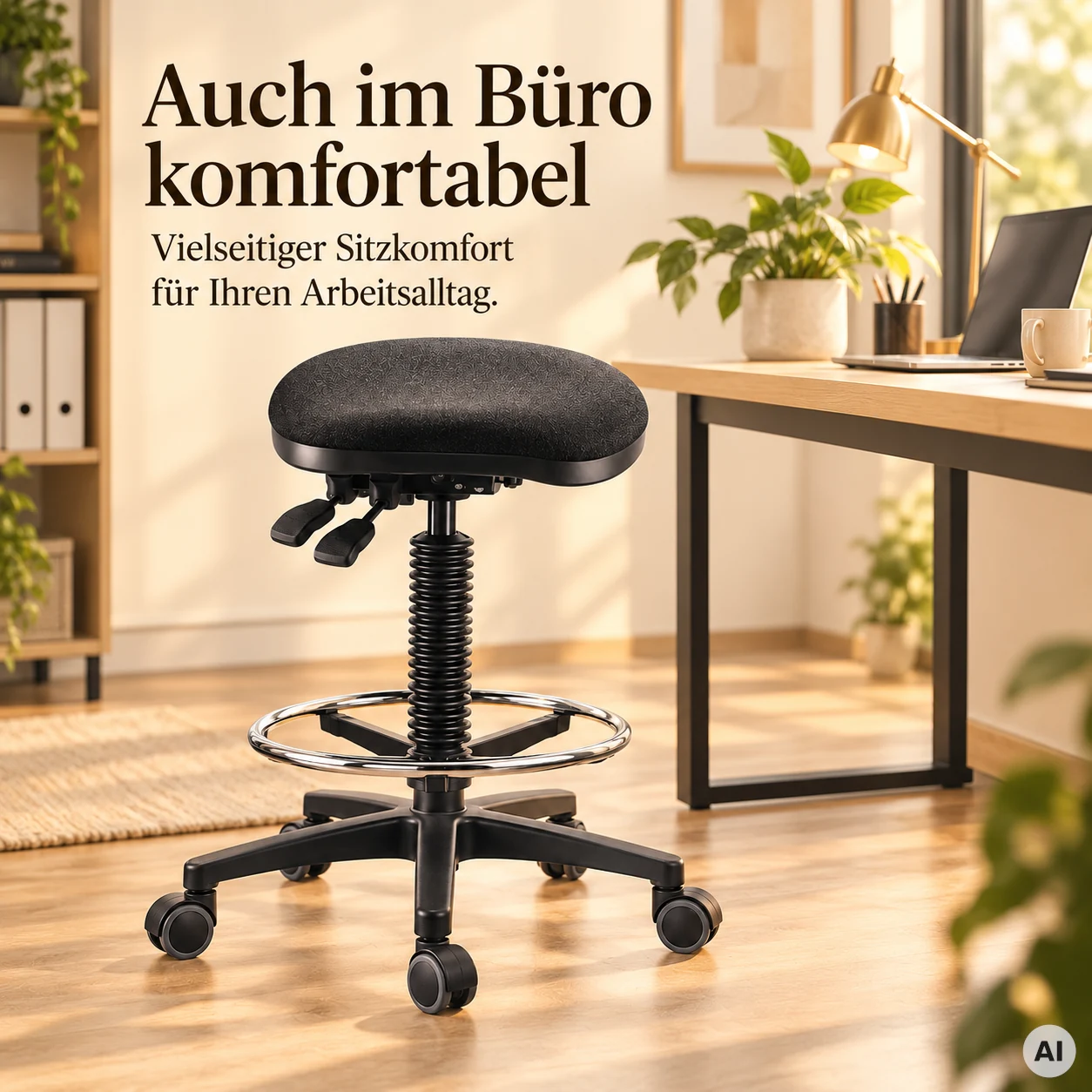 Labor 3 - Bequemer Arbeitshocker mit Fußring